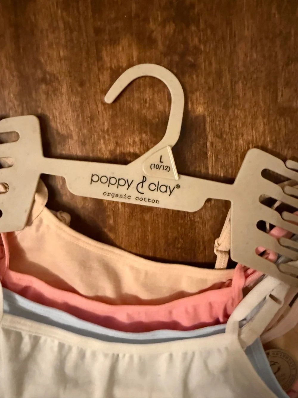 NEW Poppy & Clay organic cotton size L (10/12) girl bralettes pack of 5